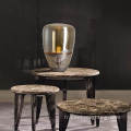 Lampe de table de chevet créative de verre gris fumé créatif